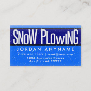 Snow Ploughing With Snow Falling Business Card