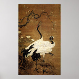 Snow Plums and Twin Cranes (Ming Dynasty) Poster