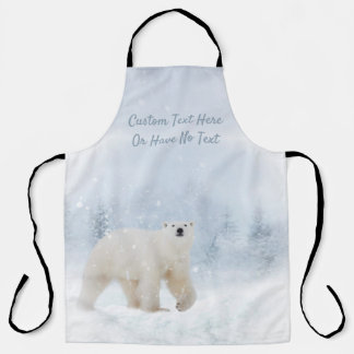 Snow Polar Bear Winter Woodland Snowy Forest Apron