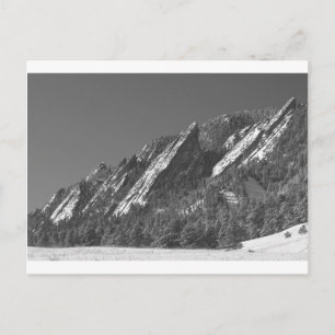 Snow Powder Dusted Flatirons Boulder CO BW Postcard
