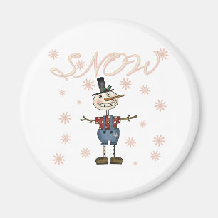 Snow Primsical Snowman Magnet