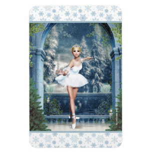 Snow Princess Ballerina Christmas Magnet