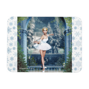 Snow Princess Ballerina Christmas Magnet