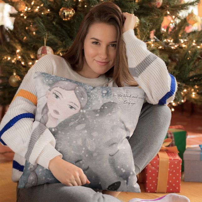 Snow Princess Bear with or without Text Throw Pill Cushion (Creator Uploaded)