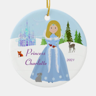 Snow Princess Blonde Ceramic Tree Decoration