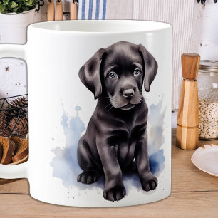 Snow Puppy - Labrador Puppy - Black Labrador Coffee Mug