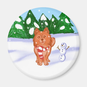 Snow Puppy Magnet