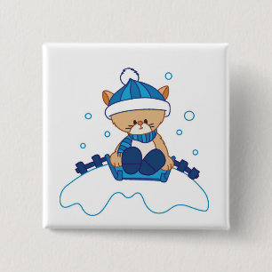 Snow Puppy Winterland 15 Cm Square Badge