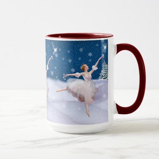 Snow Queen Ballerina, Star, Snowflakes, Mug