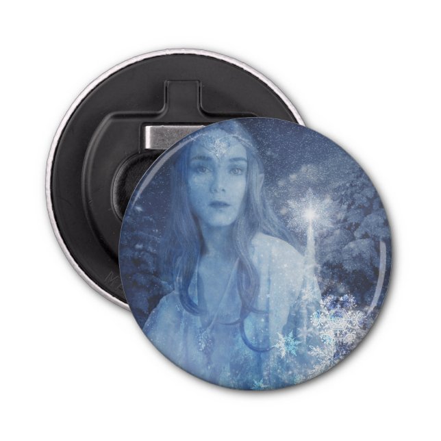 Snow Queen Christmas Fantasy Artwork Bottle Opener (Front)
