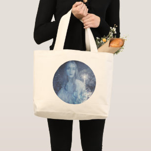 Snow Queen Christmas Fantasy Artwork Large Tote Bag