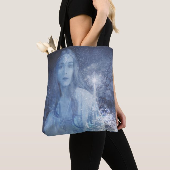 Snow Queen Christmas Fantasy Artwork Tote Bag (Close Up)