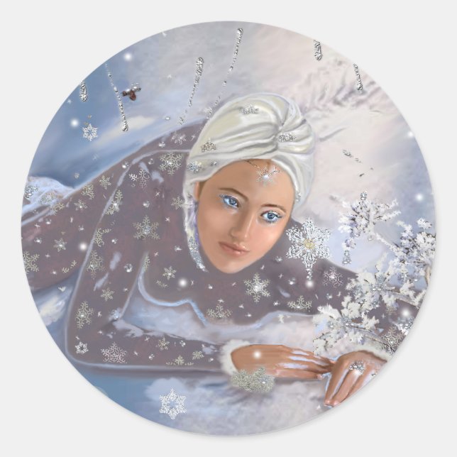 Snow Queen! Classic Round Sticker (Front)