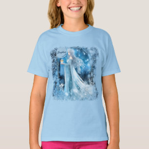 Snow Queen Fantasy Art – Mystical Winter Goddess T-Shirt