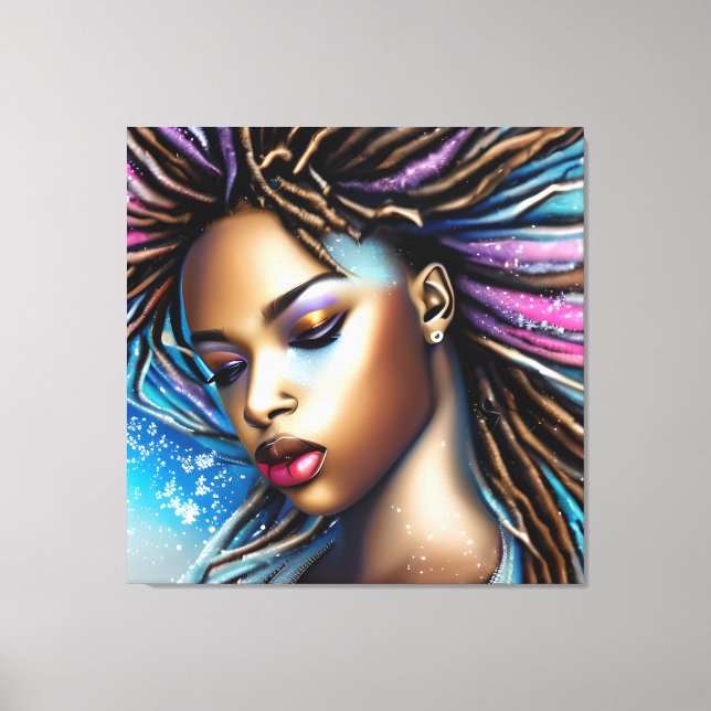 Snow Queen Melanin Black Girl Magic Sista Women Canvas Print (Front)
