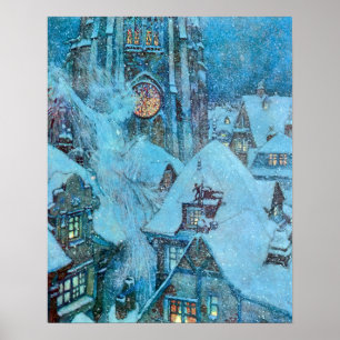 Snow Queen on a Winter's Night Dulac Illustration Poster