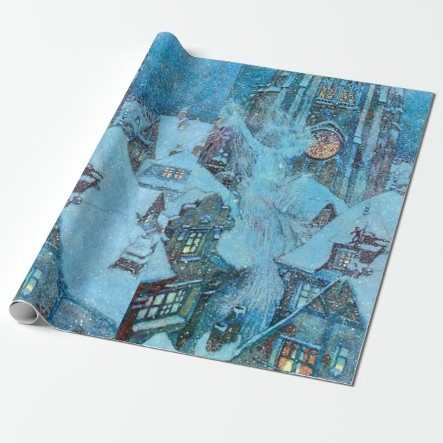 Snow Queen on a Winter's Night Dulac Illustration Wrapping Paper (Unrolled)