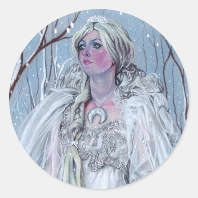 Snow queen round stickers (Front)