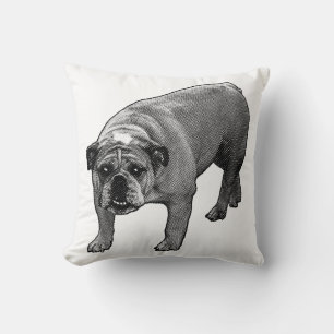 Snow Quiet Bulldog Pillow