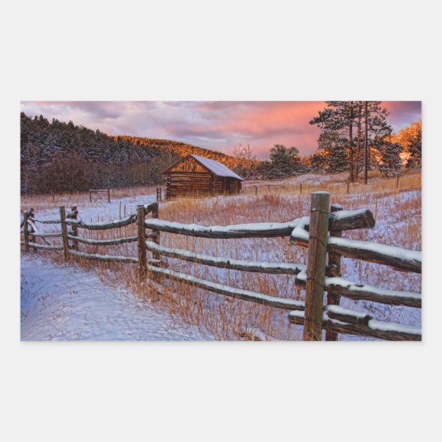 Snow Ranch Rectangular Sticker (Front)