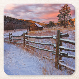 Snow Ranch Square Paper Coaster