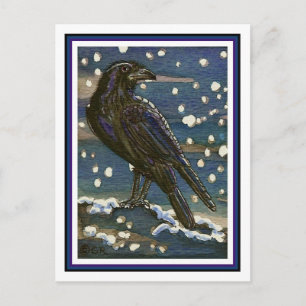 Snow Raven Postcard