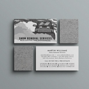 Snow Removal Black & White Business Card