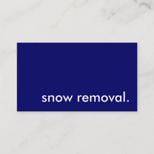 snow removal. business card (Front)
