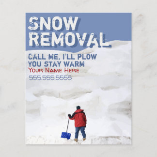 Snow Removal Customisable Flyer.Snow Plough Biz Flyer
