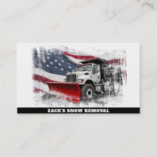 *~* Snow Removal Distressed Truck AP74  Flag Business Card