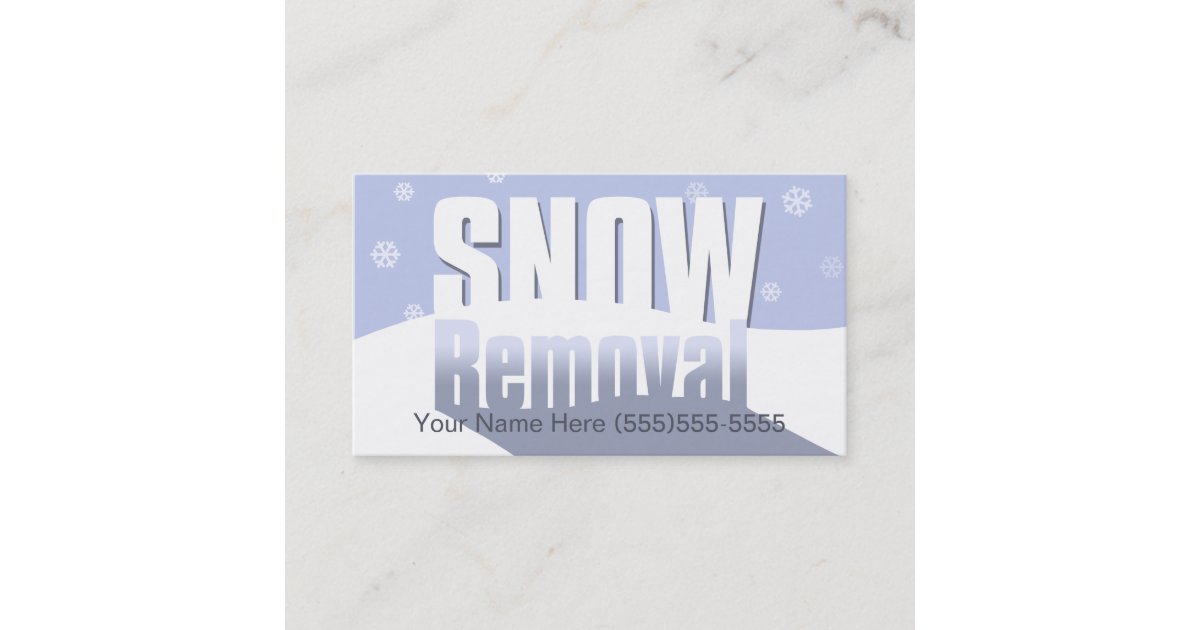 Snow Removal Marketing Professional Template Business Card Zazzle