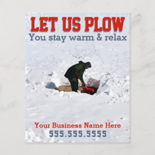 Snow Removal. Ploughing Business Custom Marketing  Flyer