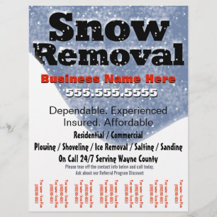 Snow Removal Ploughing Tear Sheet Template