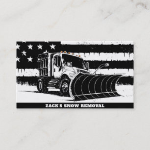 *~* Snow Removal  Plow Flag Patrioting Truck AP74 Business Card