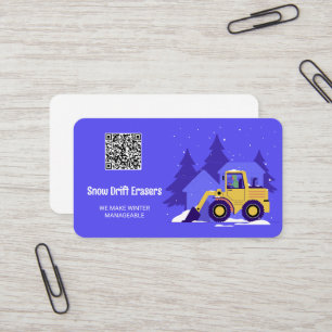 Snow Removal Plowing Custom QR Business Card