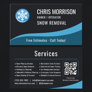 Snow Removal QR Code Business Card