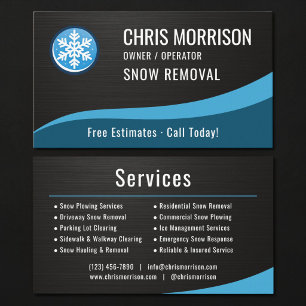 Snow Removal Service Metallic Business Card