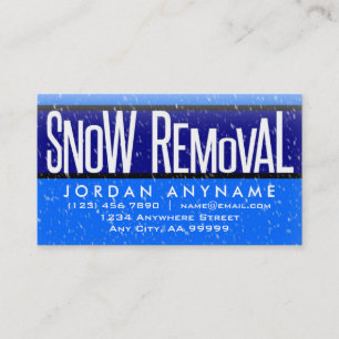 Snow Removal With Snow Falling Business Card