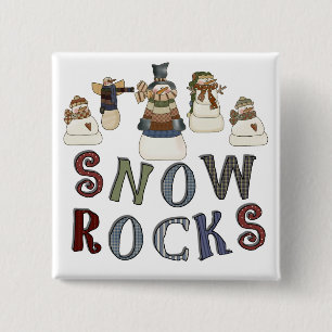 Snow Rocks  T-shirts and Gifts 15 Cm Square Badge