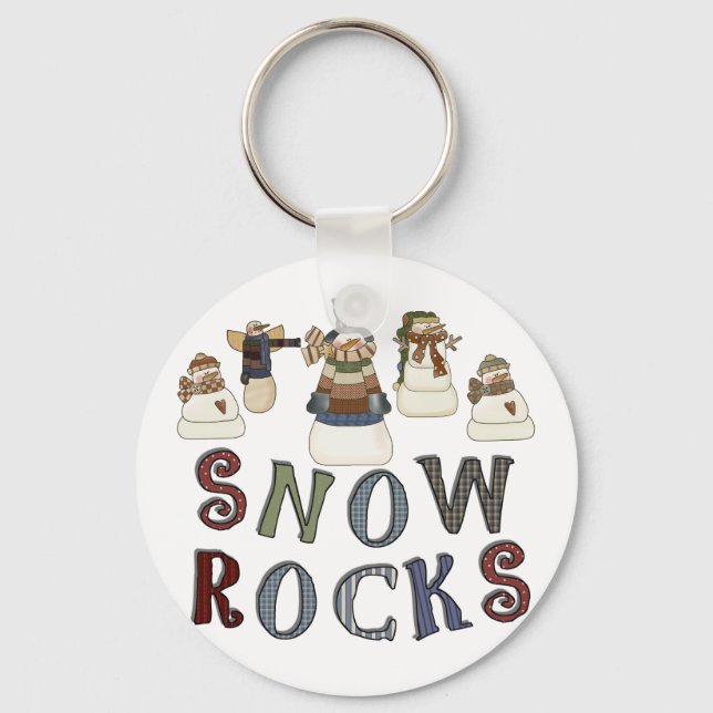 Snow Rocks  T-shirts and Gifts Key Ring (Front)