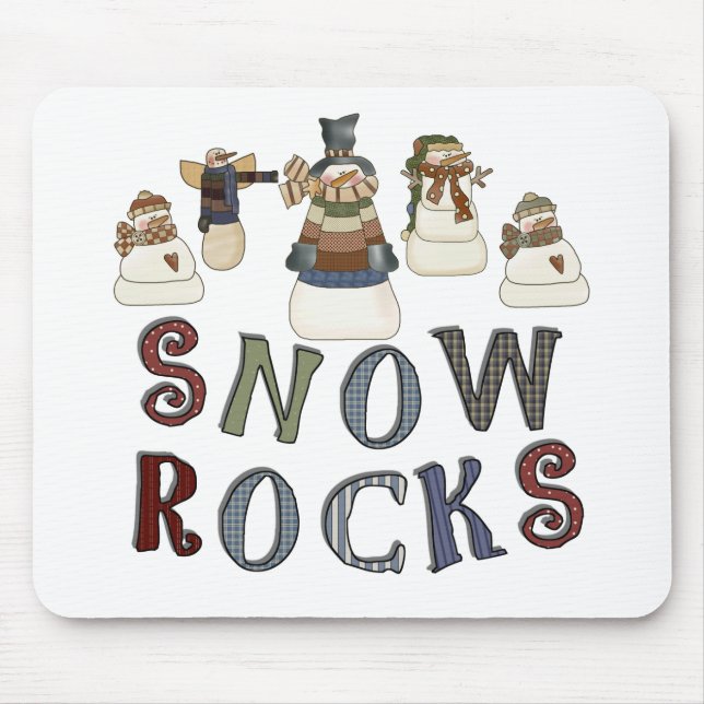 Snow Rocks  T-shirts and Gifts Mouse Mat (Front)