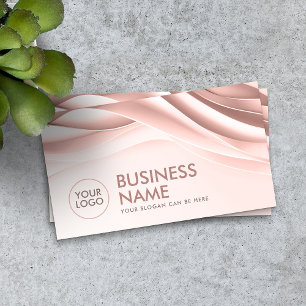 Snow Rose Abstract Curve Business Card