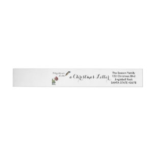 Snow rose Christmas Letter Wraparound Address Label