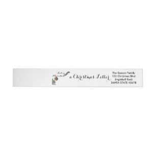 Snow rose Feliz Navidad Letter Wraparound Address Label