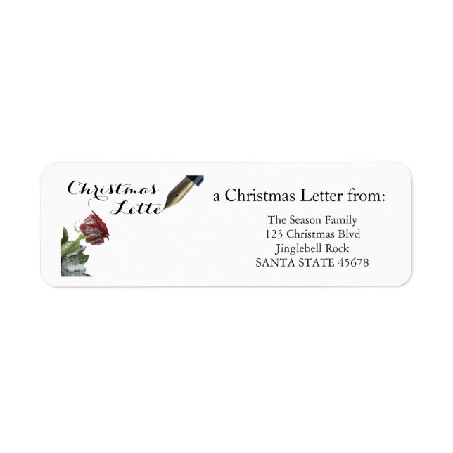 Snow rose Merry Christmas Letter (Front)