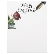 Snow rose Merry Christmas Letter