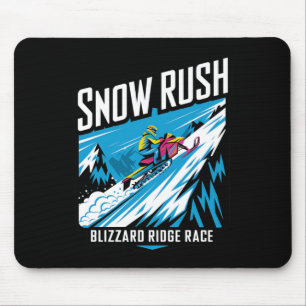 Snow Rush Snowmobile Racing - Extreme Winter Sport Mouse Mat