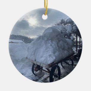 Snow Rush, Truckee, California Ceramic Tree Decoration