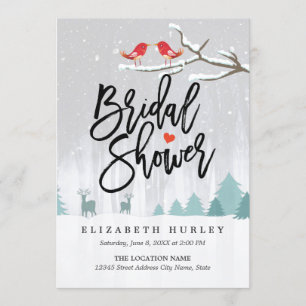 Snow Scene Bridal Shower Winter Wedding Invitation