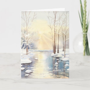 Snow scene Christmas card